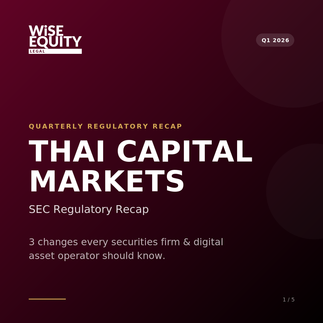 WISE RECAP — Capital Markets & Digital Asset Regulatory Updates for Q1/2026